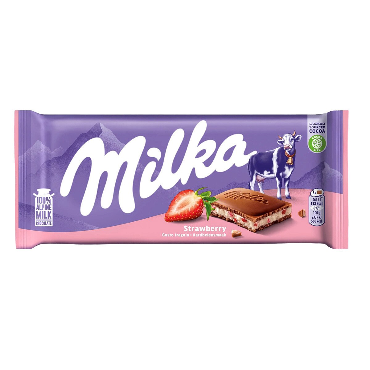 Milka Strawberry Chocolate Bar